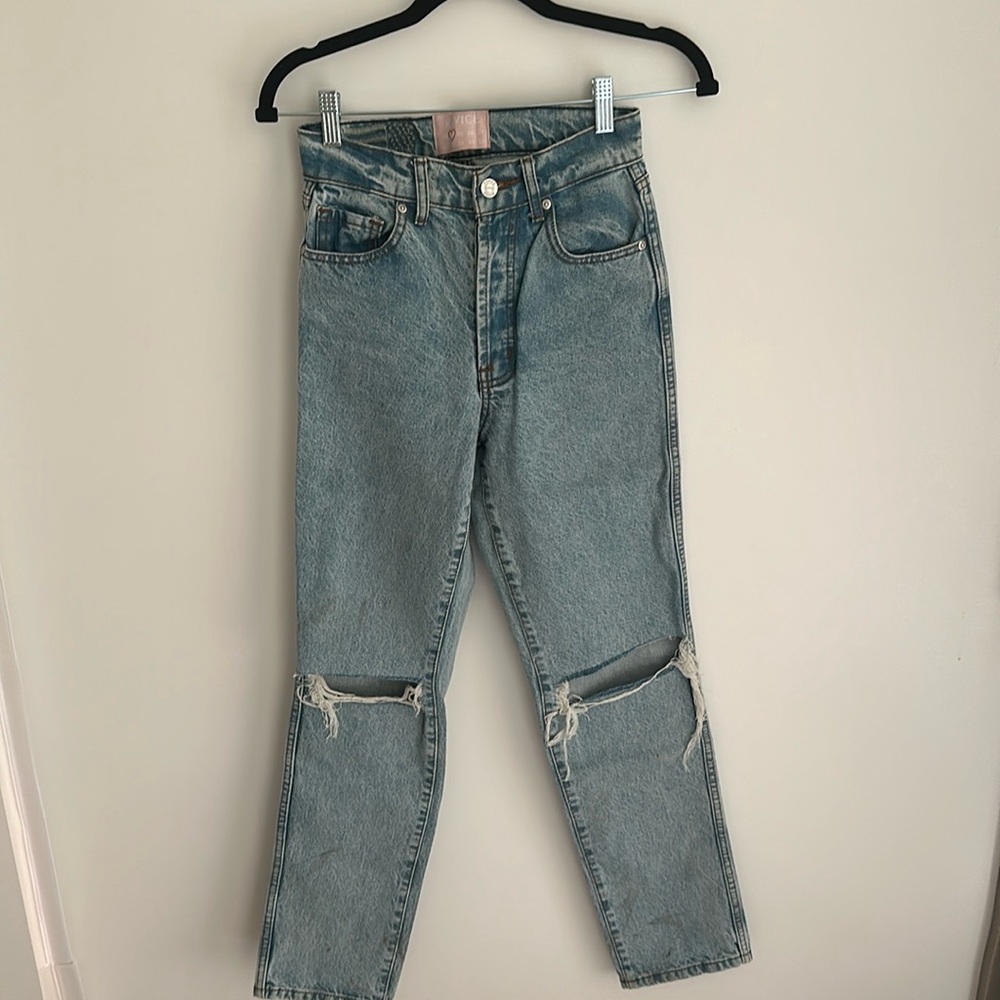 Revice Ex-Boyfriend Jeans Light Wash Size 24 with knee rips